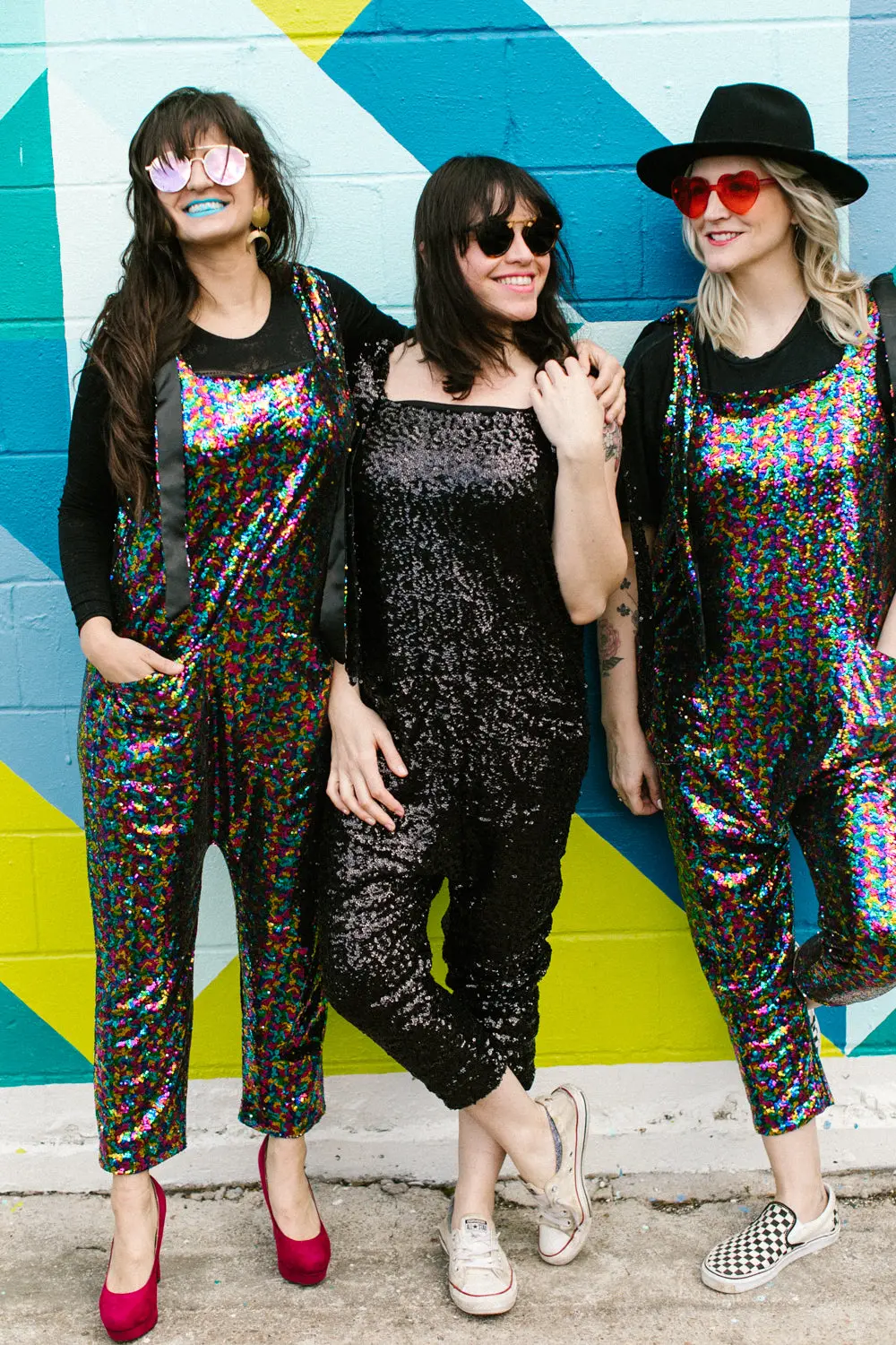 Black Sequin Party Jumpsuit - Image 7