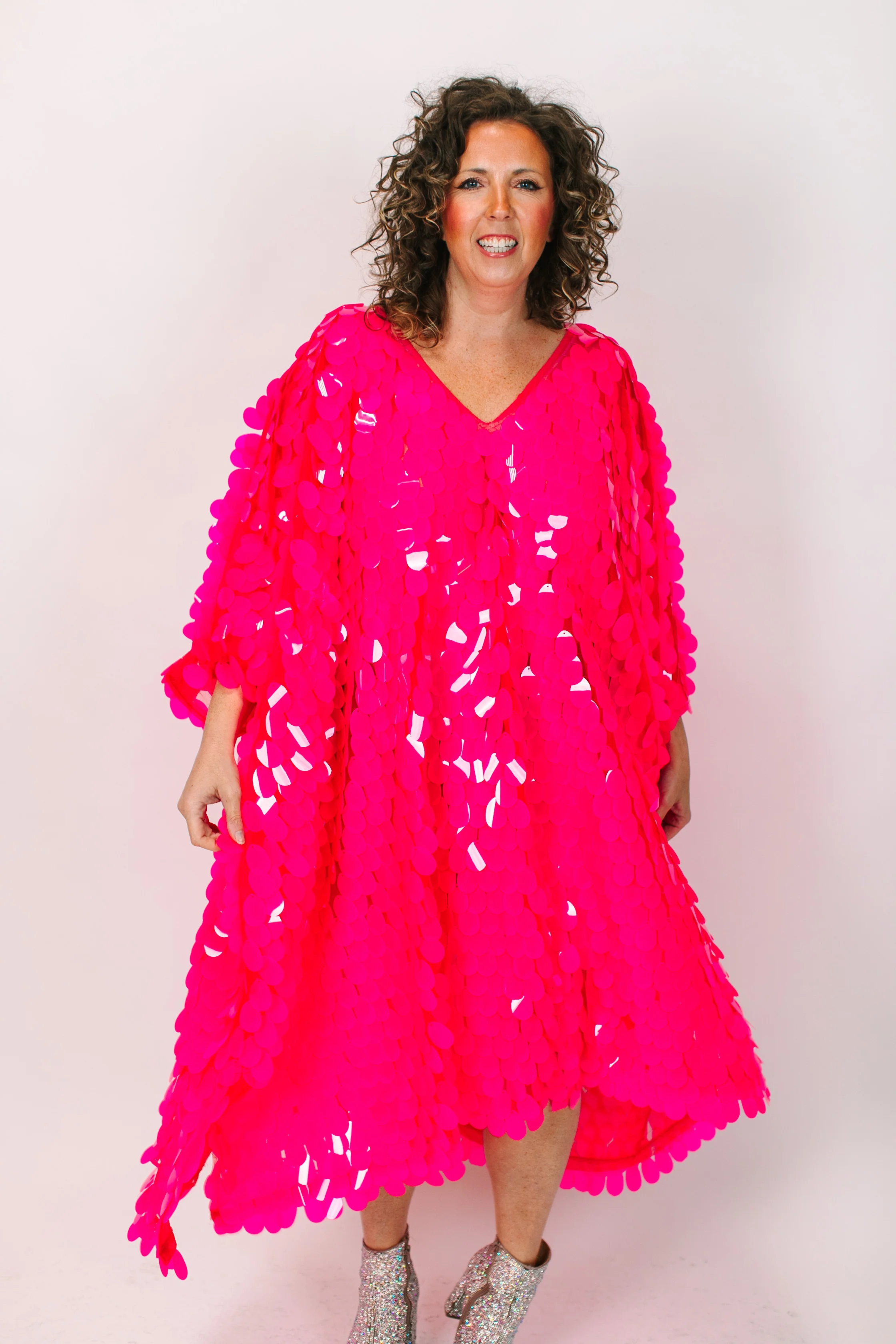 Pink Jumbo Paillette Mid Caftan - Image 2