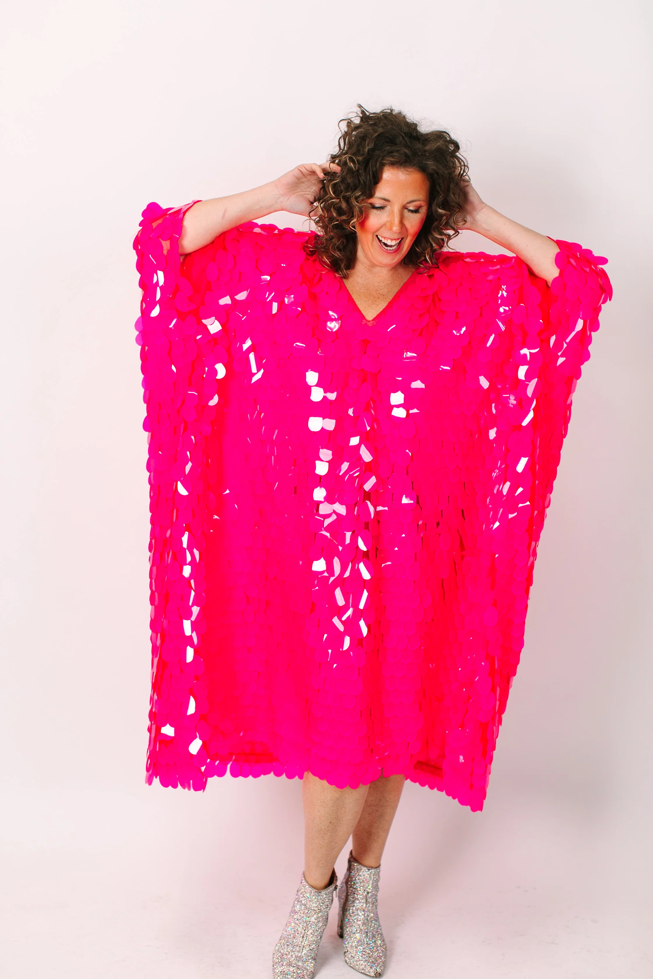 Pink Jumbo Paillette Mid Caftan - Image 4