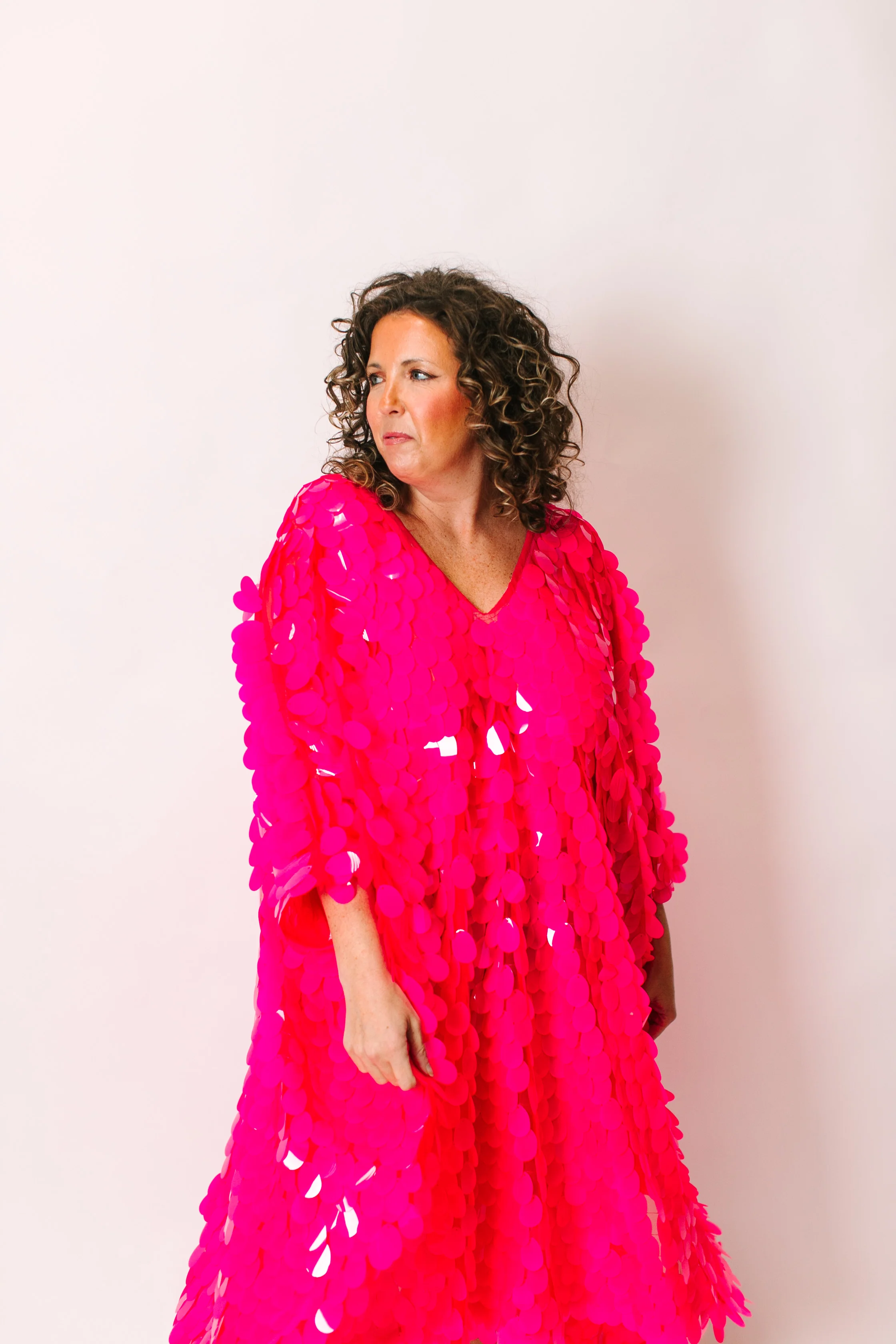 Pink Jumbo Paillette Mid Caftan - Image 6