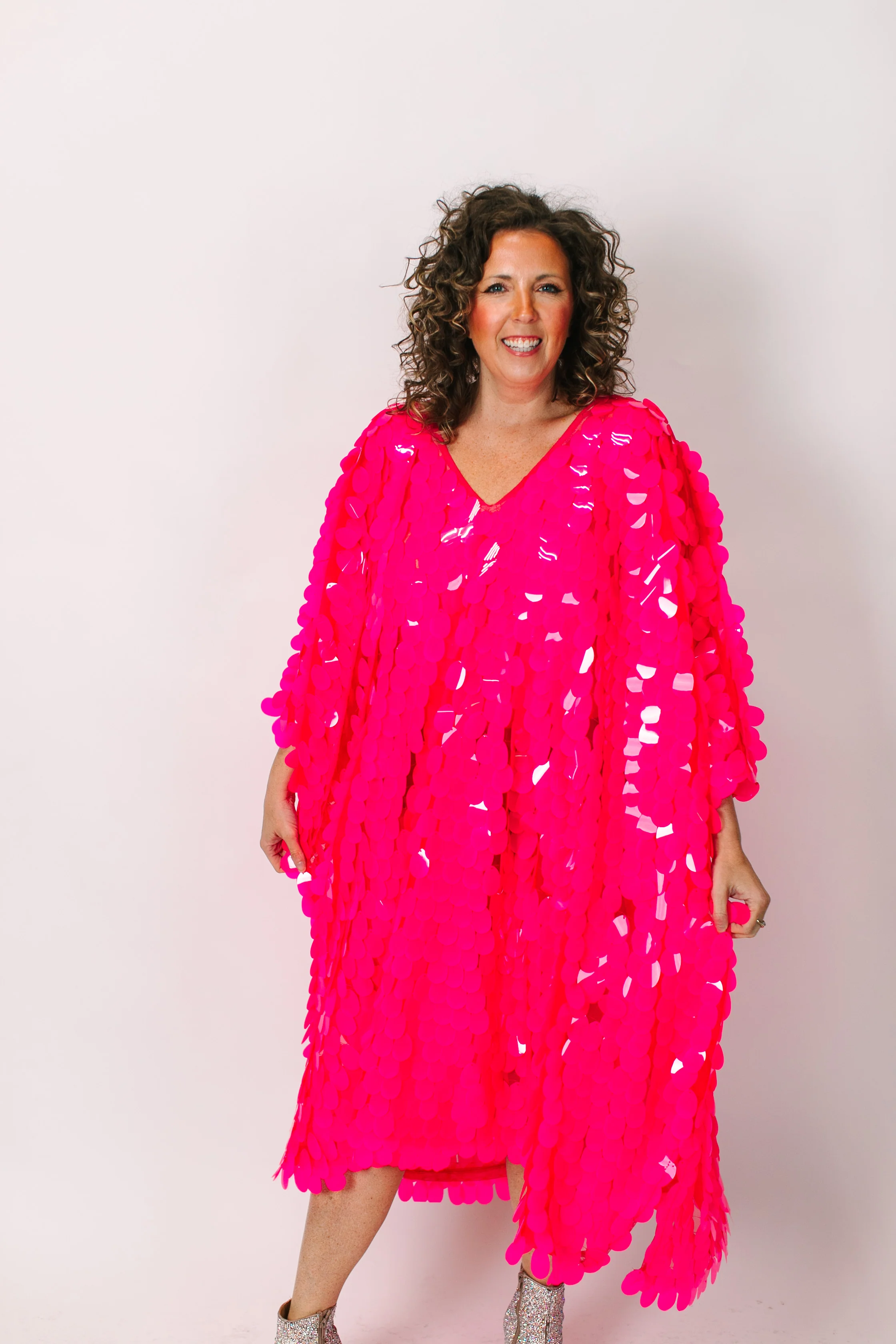 Pink Jumbo Paillette Mid Caftan - Image 8